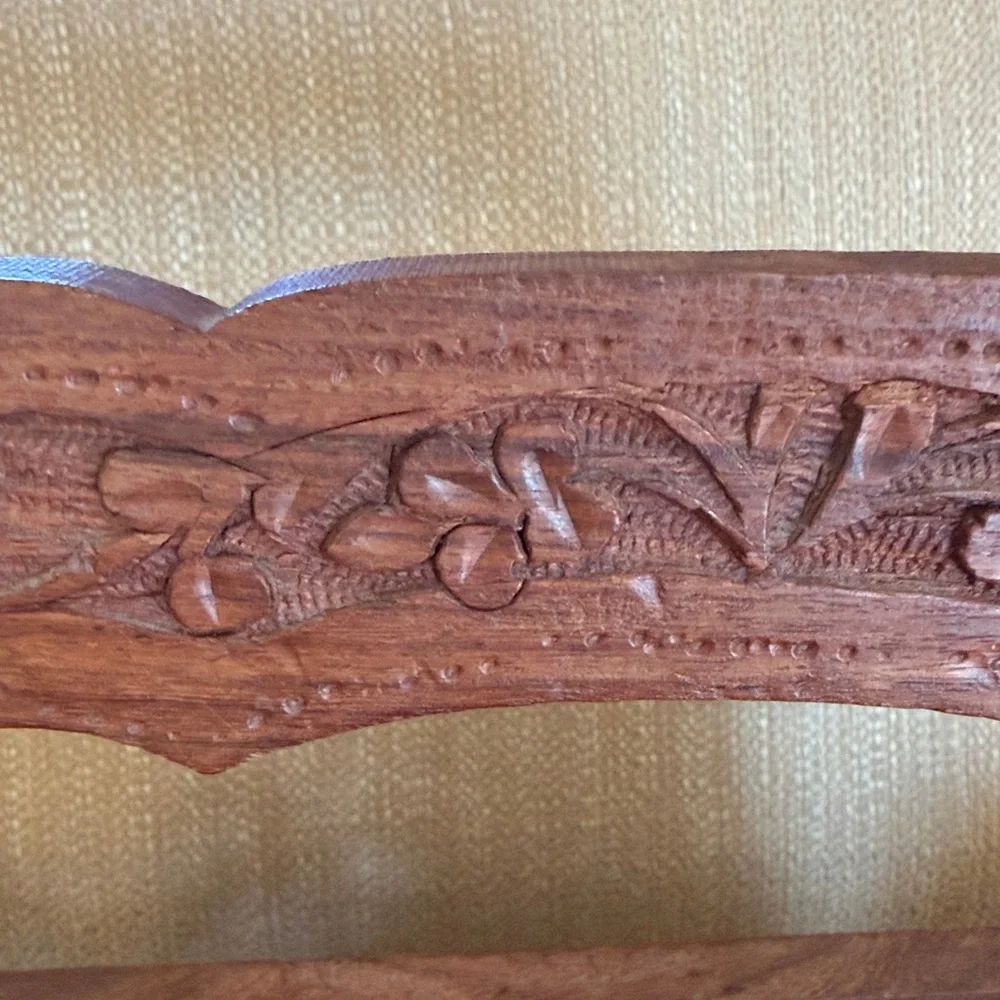 Vintage Hawaiian Wood Magazine Holder Rack Unique Hawaii Folds Flat - Picture 5 of 9